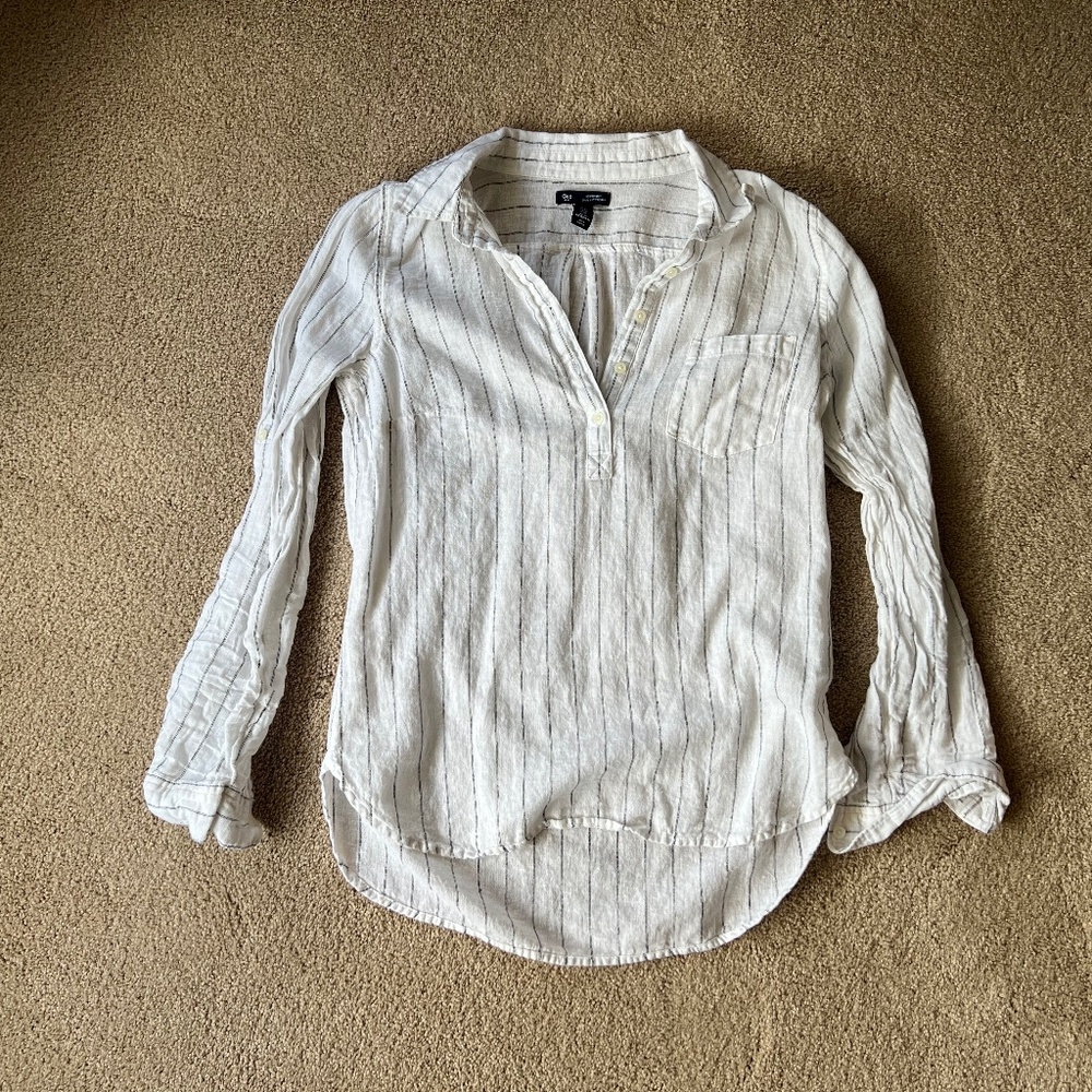 Gap Boyfriend Fit Striped Button Tunic Size XS